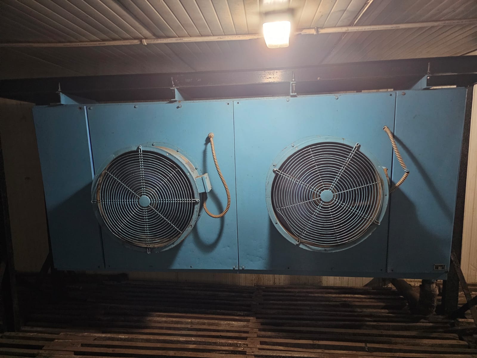 Deep freezer refrigeration unit inside Delhi cold storage
